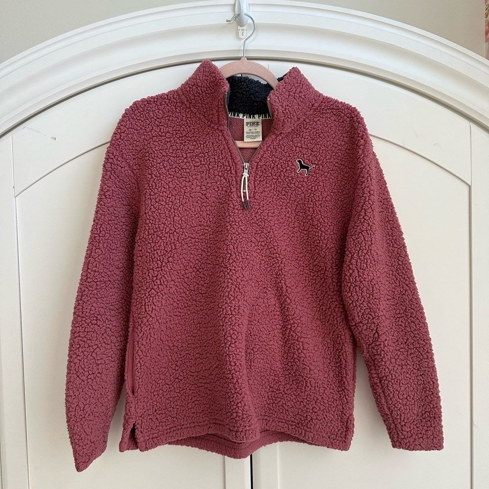 Victoria Secret Pink Sherpa Quarter Zip